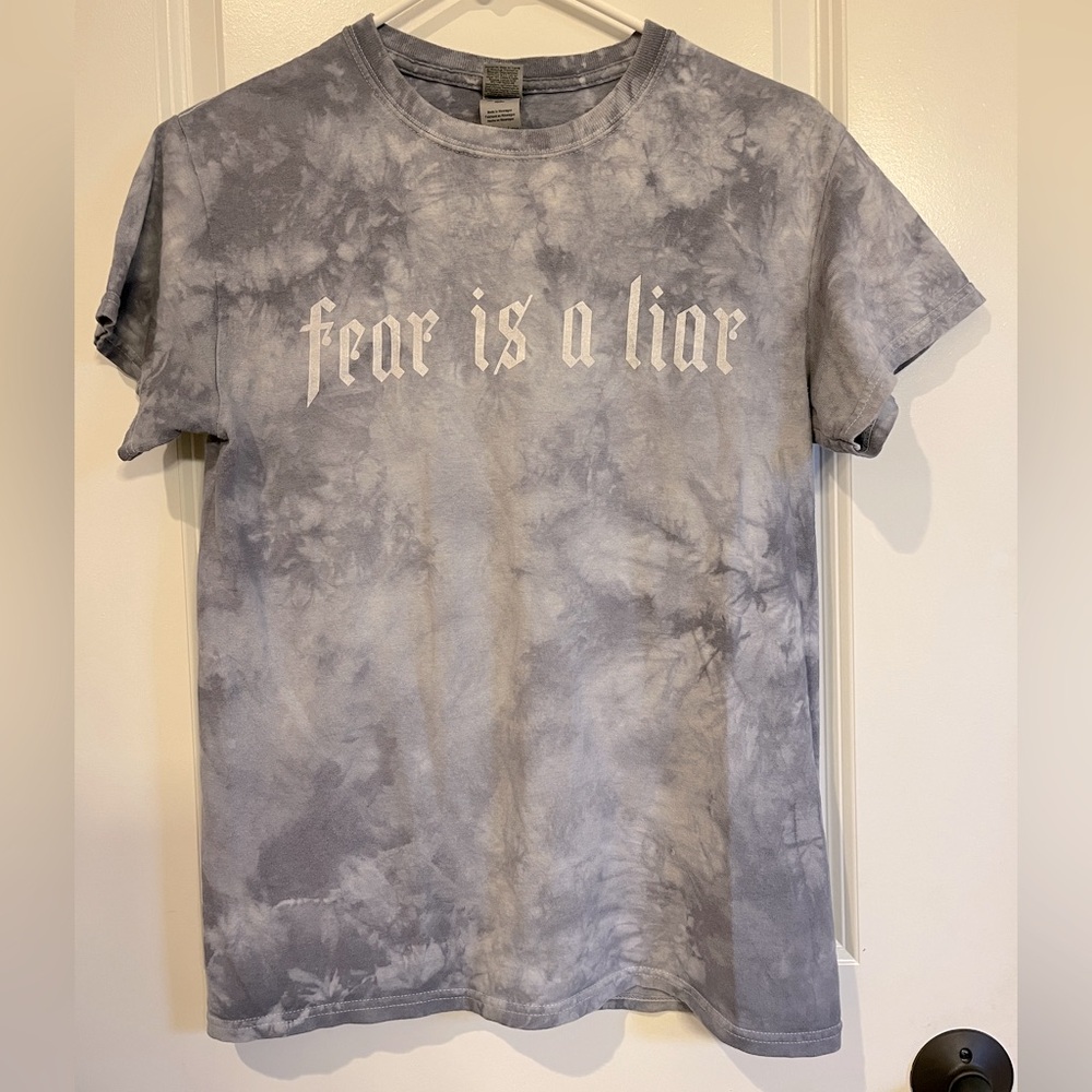 Womens Christian Tie Dye T-Shirt “fear is a liar“